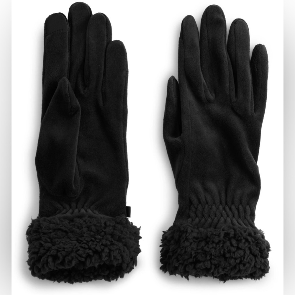 Women's Cuddl Duds® Double Plush Velour & Sherpa Cuff Gloves